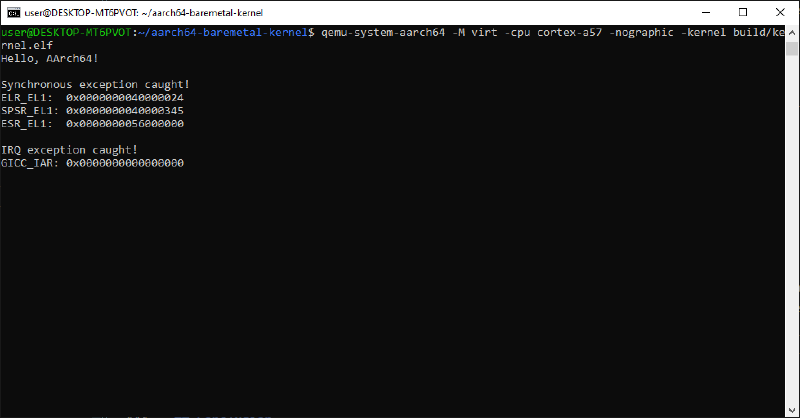 Exceptions demonstration